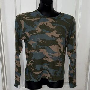 Zadig & Voltaire Camouflage Blouse - Green and Tan
